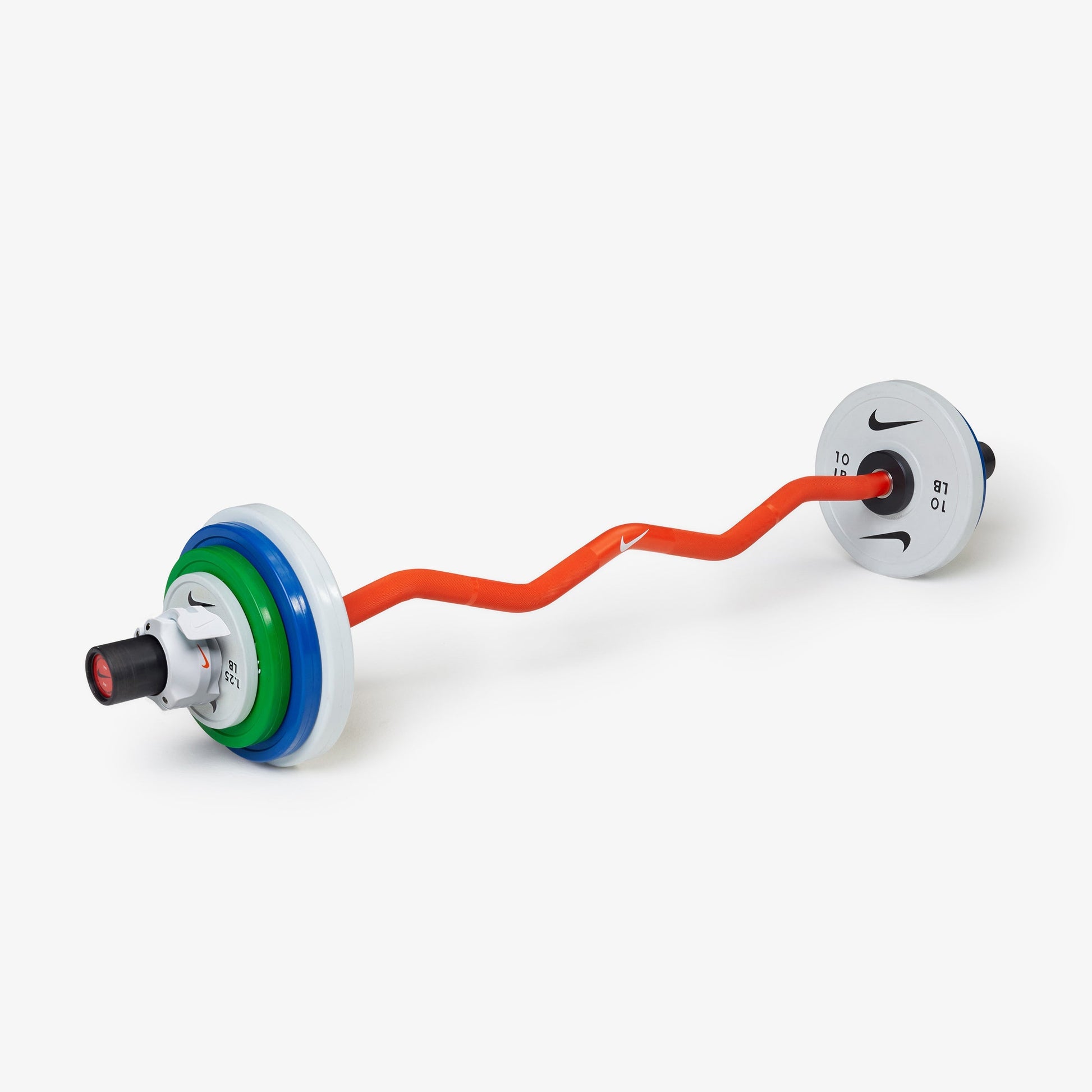 Nike Strength Shield Curl Bar - Orange SWOOSH / White/Orange