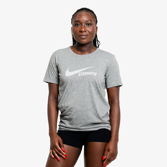 Nike Strength Women's Tee - Heather Grey/White