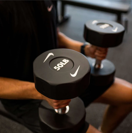 22-40 kg Nike Strength Pro Urethane Dumbbell Set With Rack
